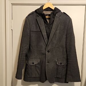 Express Charcoal Military Jacket with Hood